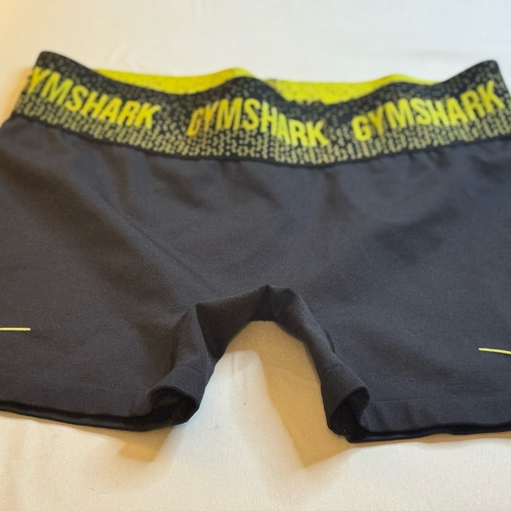 Gymshark Black and Neon Yellow Women’s Athletic Shorts, XS Workout Clothing